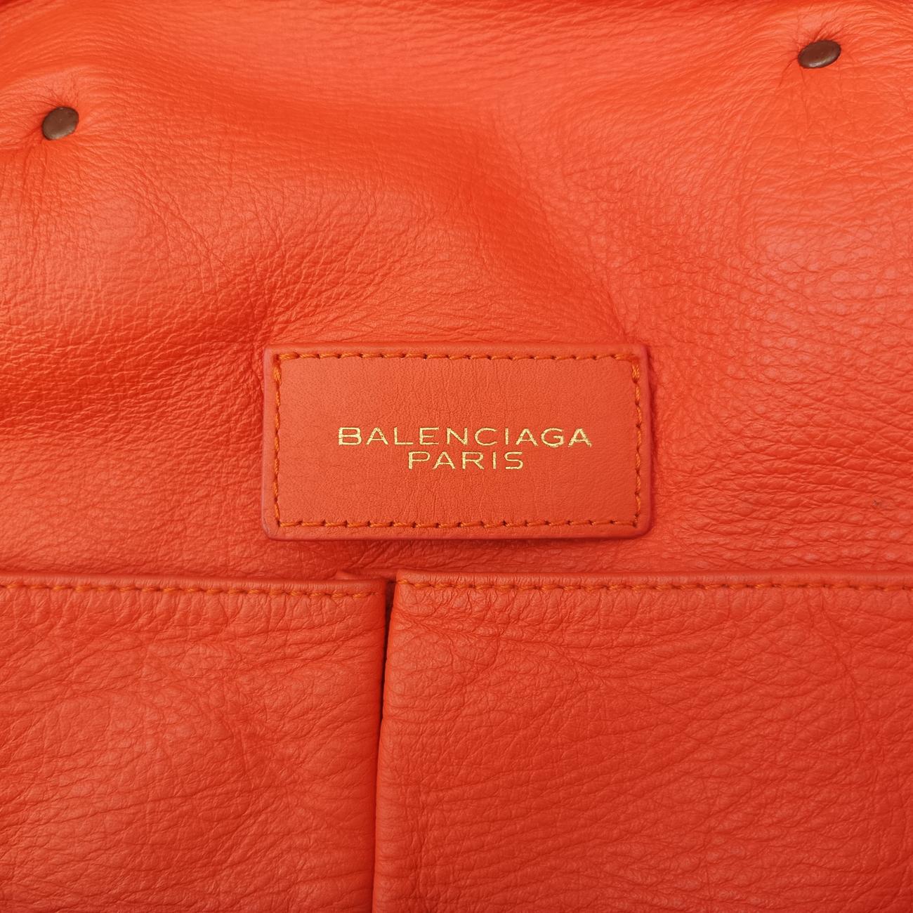 Pre-owned Balenciaga The Paper Orange Lambskin  shoulderbag | stylenewstar