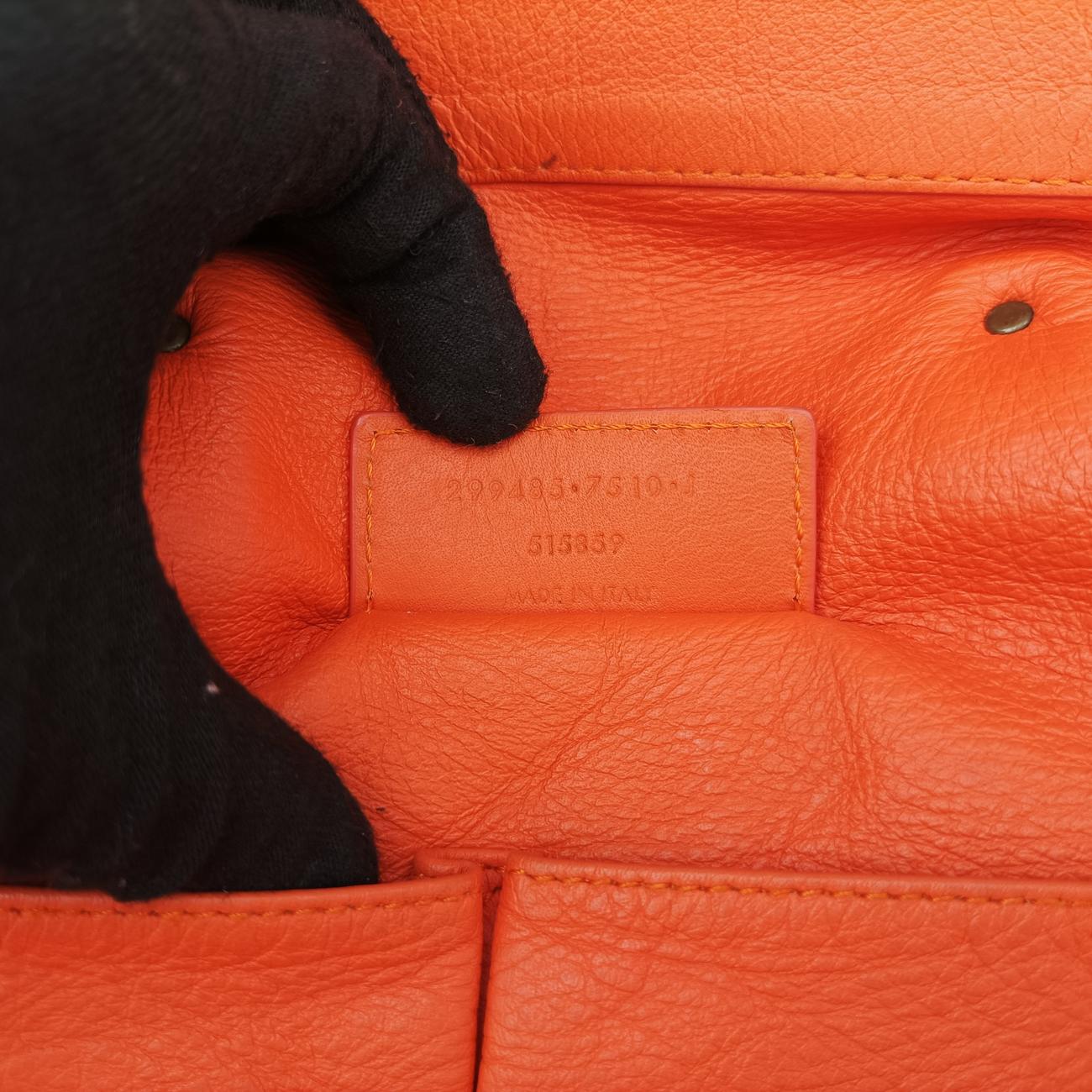Pre-owned Balenciaga The Paper Orange Lambskin  shoulderbag | stylenewstar