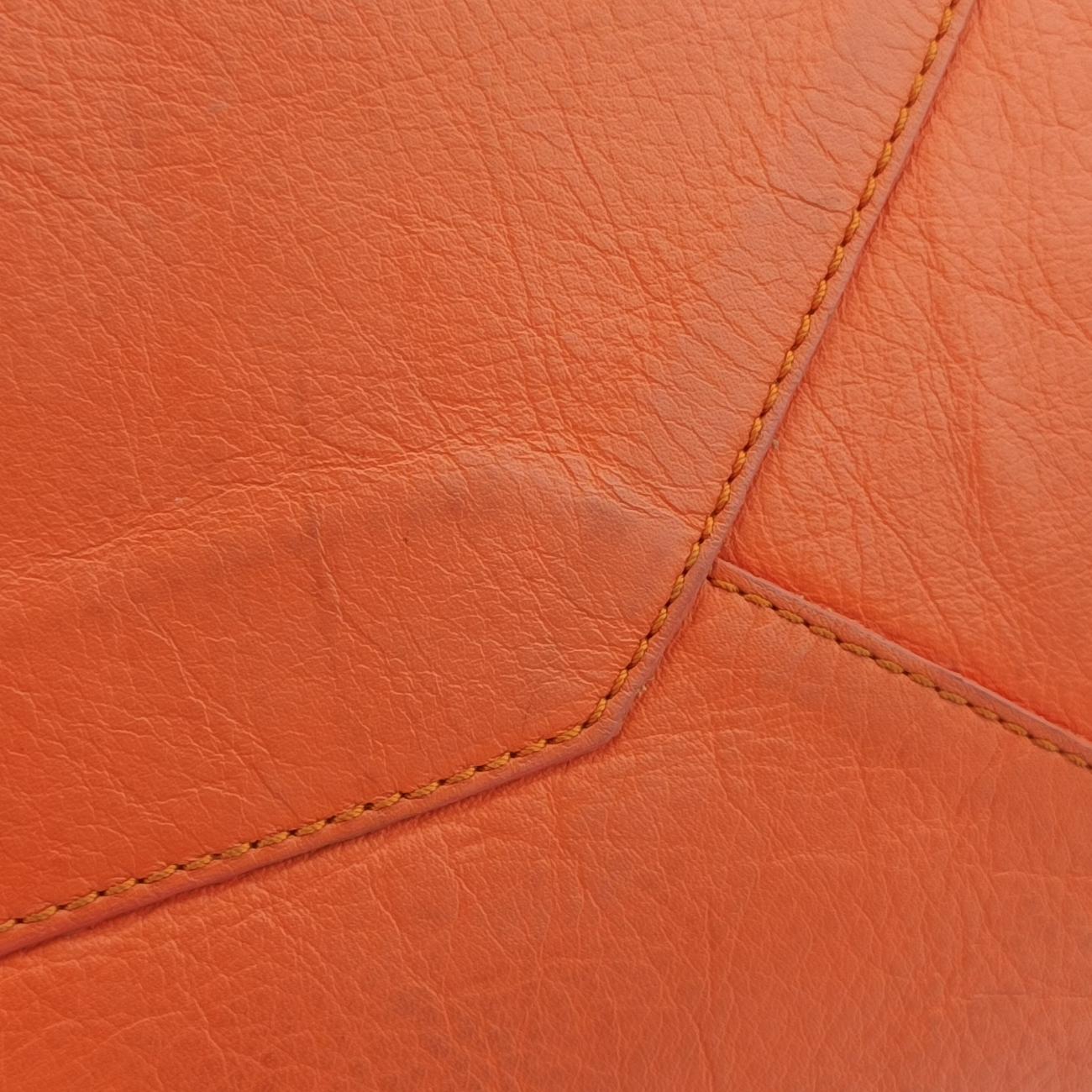 Pre-owned Balenciaga The Paper Orange Lambskin  shoulderbag | stylenewstar