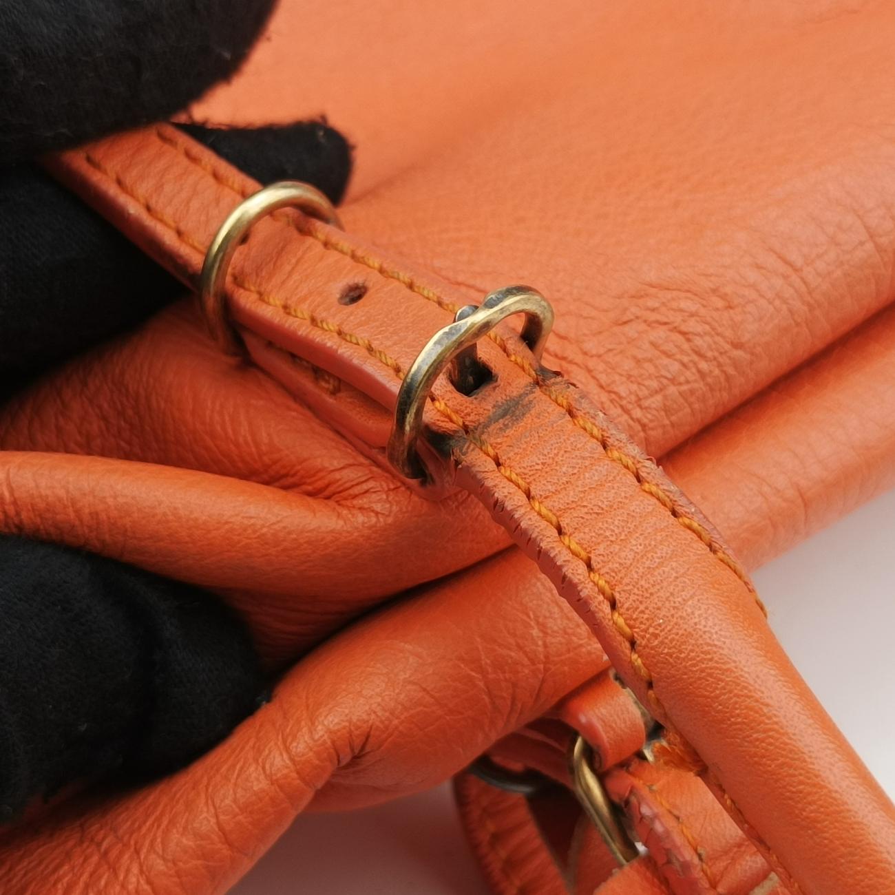Pre-owned Balenciaga The Paper Orange Lambskin  shoulderbag | stylenewstar