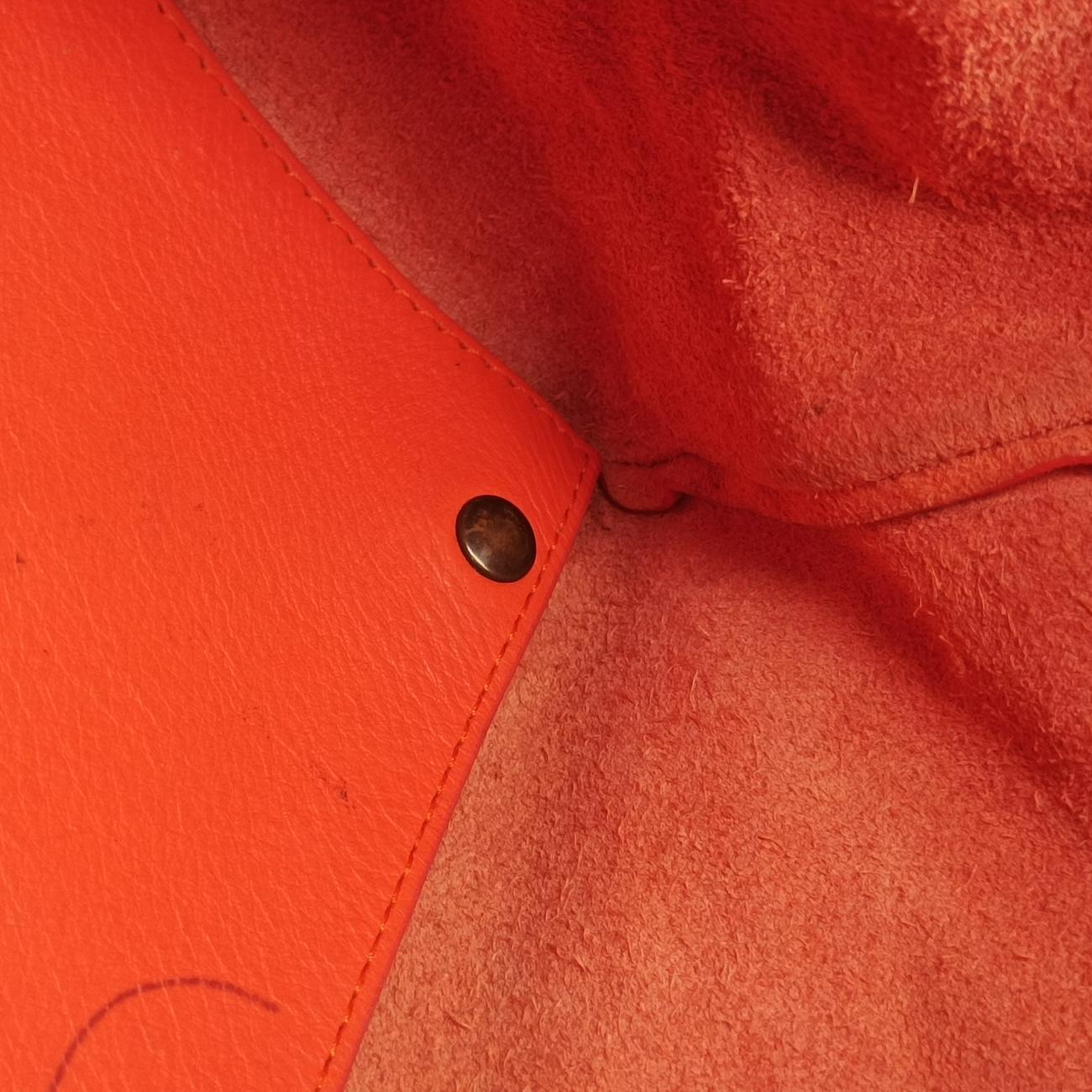 Pre-owned Balenciaga The Paper Orange Lambskin  shoulderbag | stylenewstar