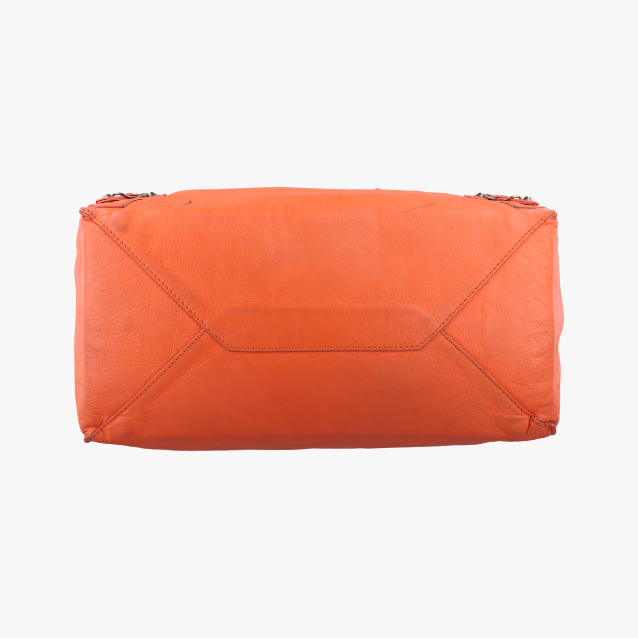 Pre-owned Balenciaga The Paper Orange Lambskin  shoulderbag | stylenewstar