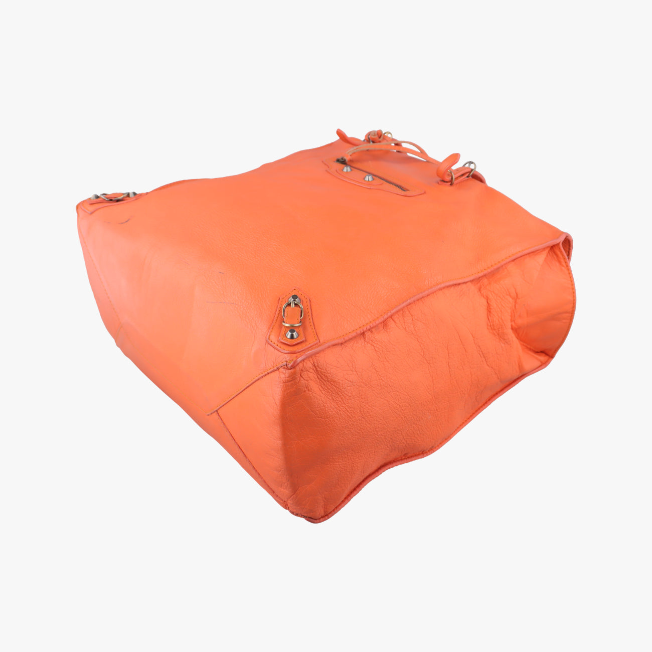 Pre-owned Balenciaga The Paper Orange Lambskin  shoulderbag | stylenewstar