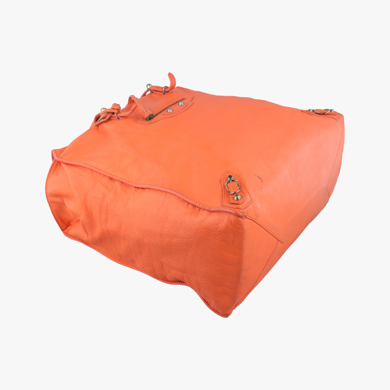 Pre-owned Balenciaga The Paper Orange Lambskin  shoulderbag | stylenewstar