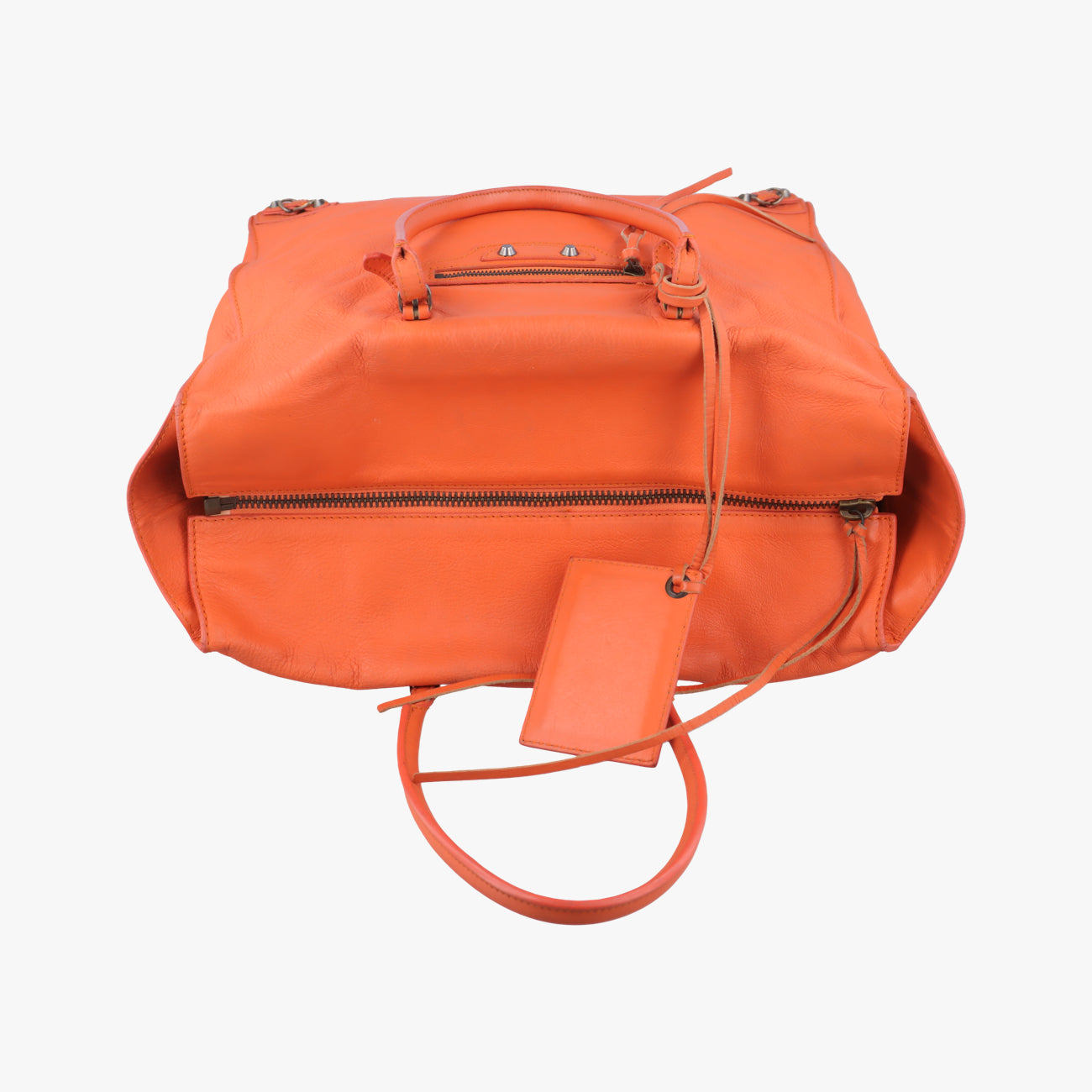 Pre-owned Balenciaga The Paper Orange Lambskin  shoulderbag | stylenewstar