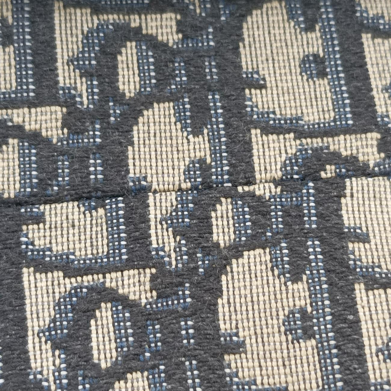 Secondhand Christian Dior Saddle Navy×Gray Jacquard  shoulderbag | stylenewstar