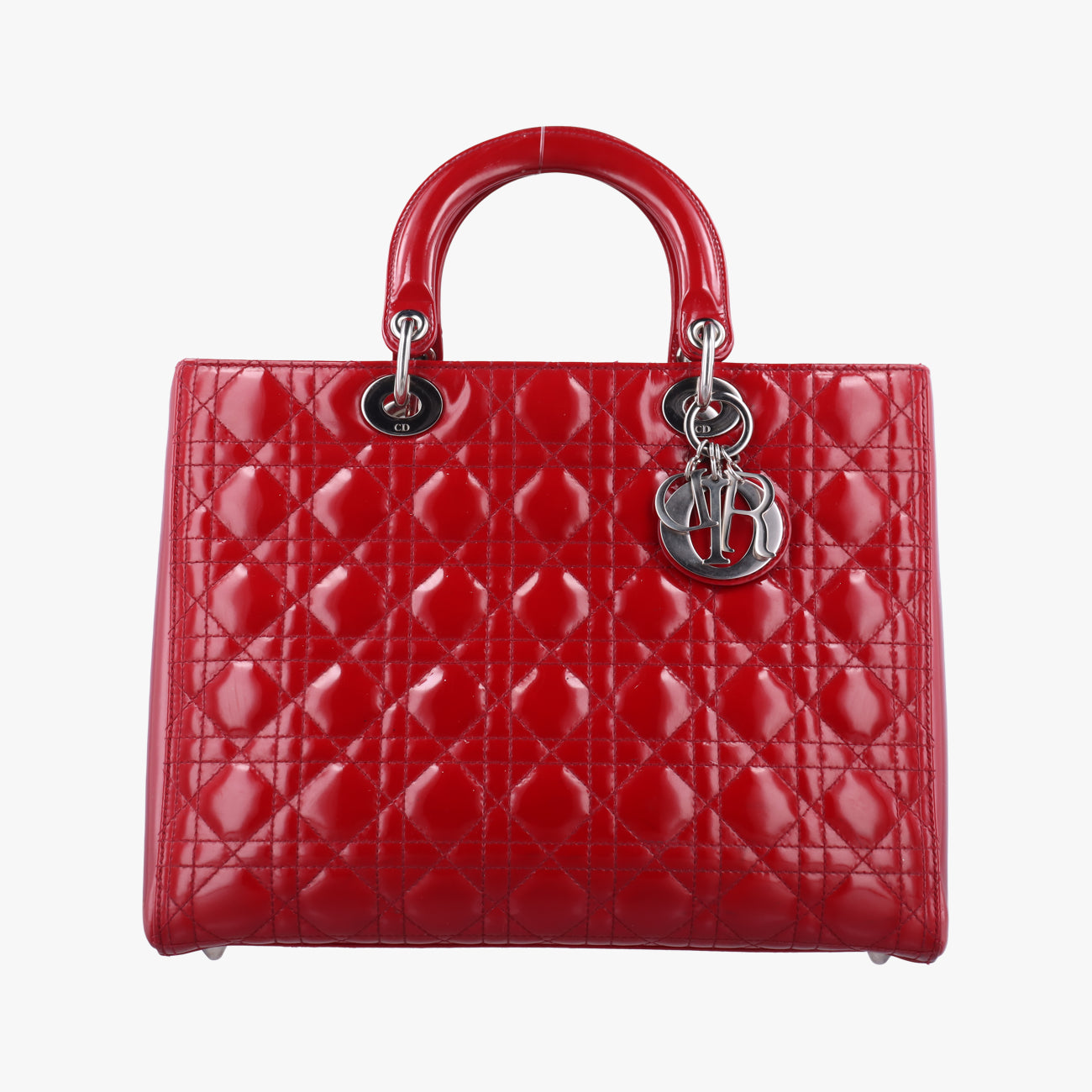 Pre-owned Christian Dior Lady Dior Red Patent  handbag | stylenewstar