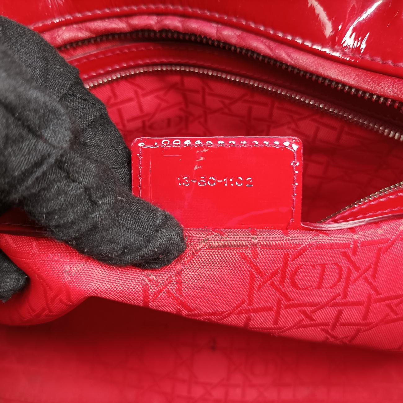 Pre-owned Christian Dior Lady Dior Red Patent  handbag | stylenewstar