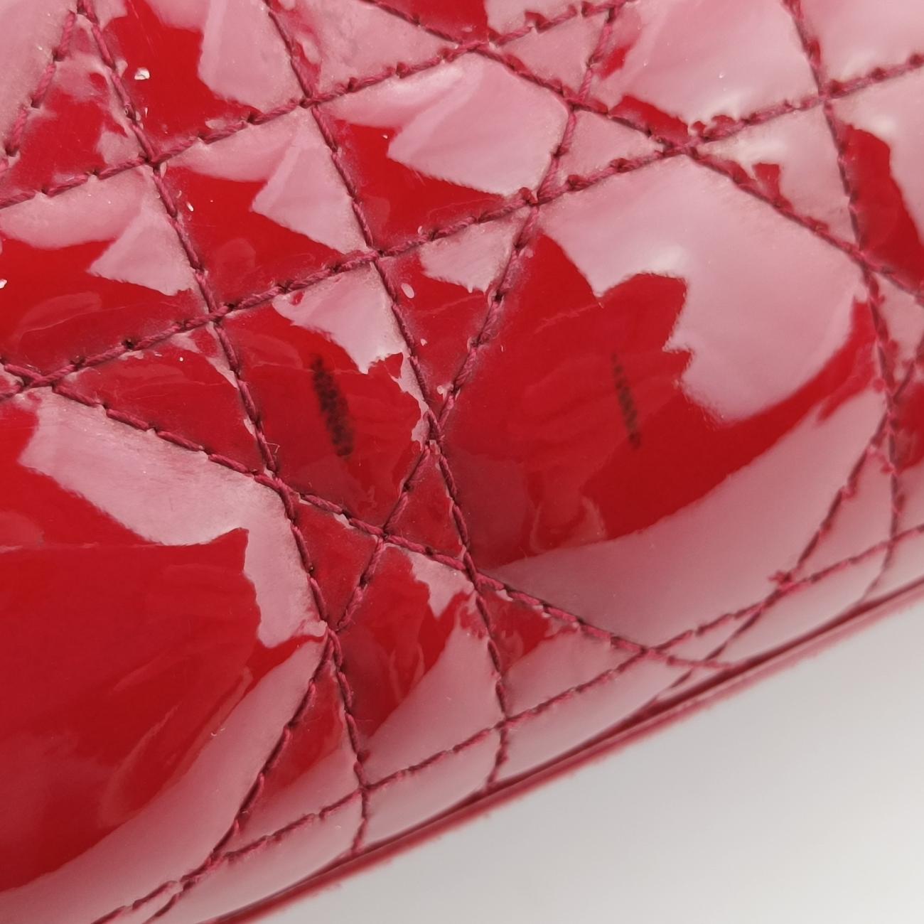 Pre-owned Christian Dior Lady Dior Red Patent  handbag | stylenewstar