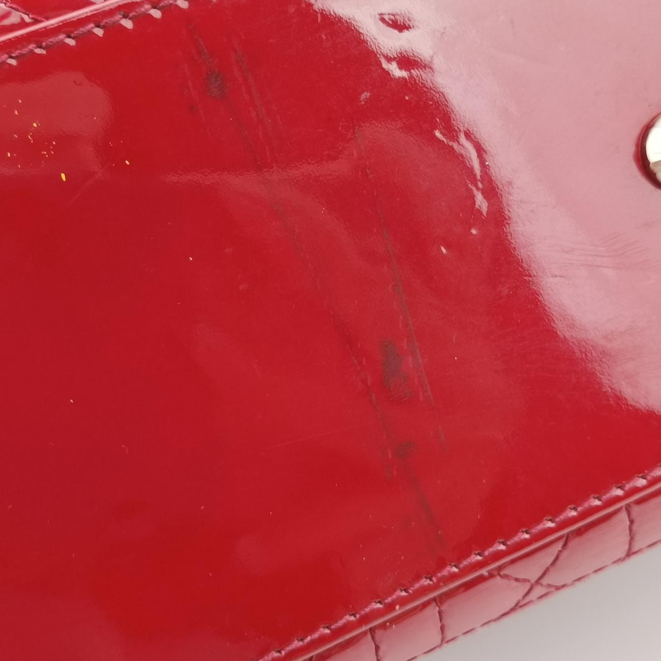 Pre-owned Christian Dior Lady Dior Red Patent  handbag | stylenewstar