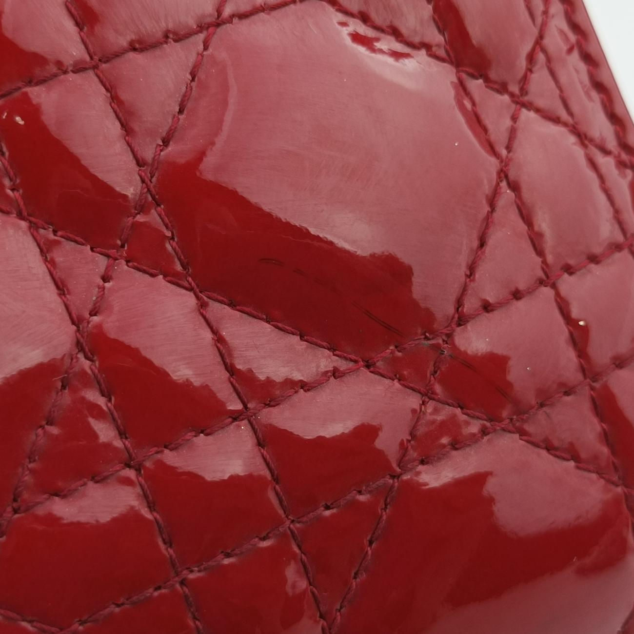 Pre-owned Christian Dior Lady Dior Red Patent  handbag | stylenewstar