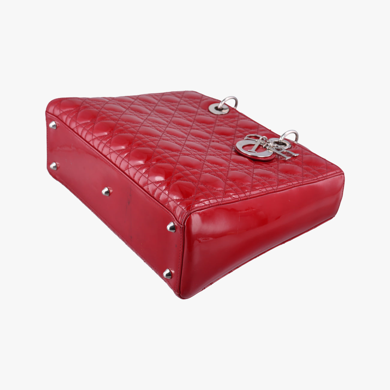 Pre-owned Christian Dior Lady Dior Red Patent  handbag | stylenewstar