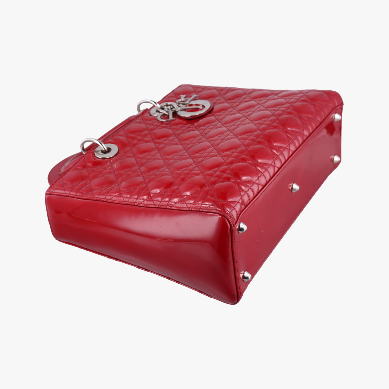 Pre-owned Christian Dior Lady Dior Red Patent  handbag | stylenewstar