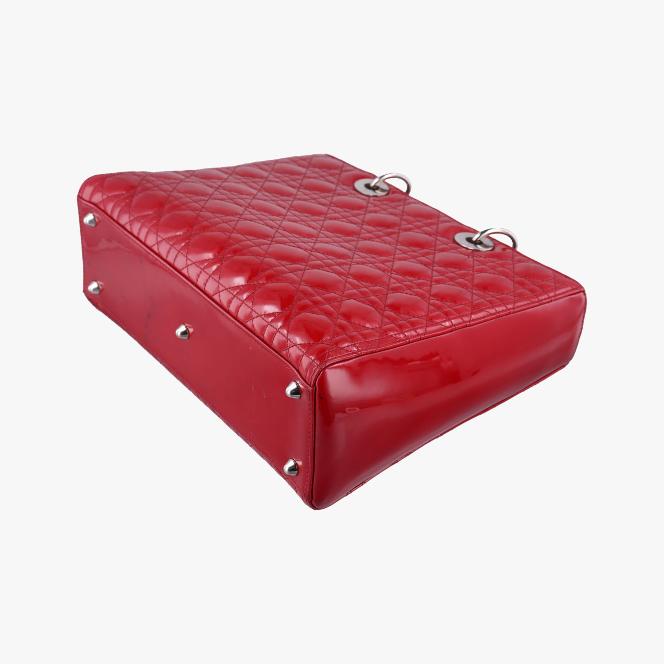 Pre-owned Christian Dior Lady Dior Red Patent  handbag | stylenewstar