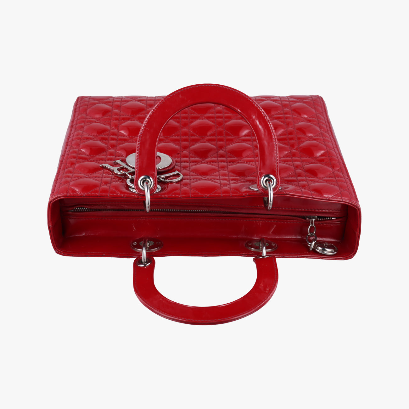 Pre-owned Christian Dior Lady Dior Red Patent  handbag | stylenewstar
