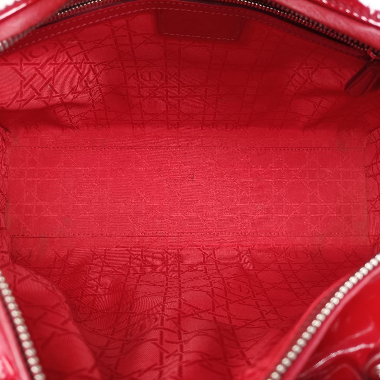 Pre-owned Christian Dior Lady Dior Red Patent  handbag | stylenewstar