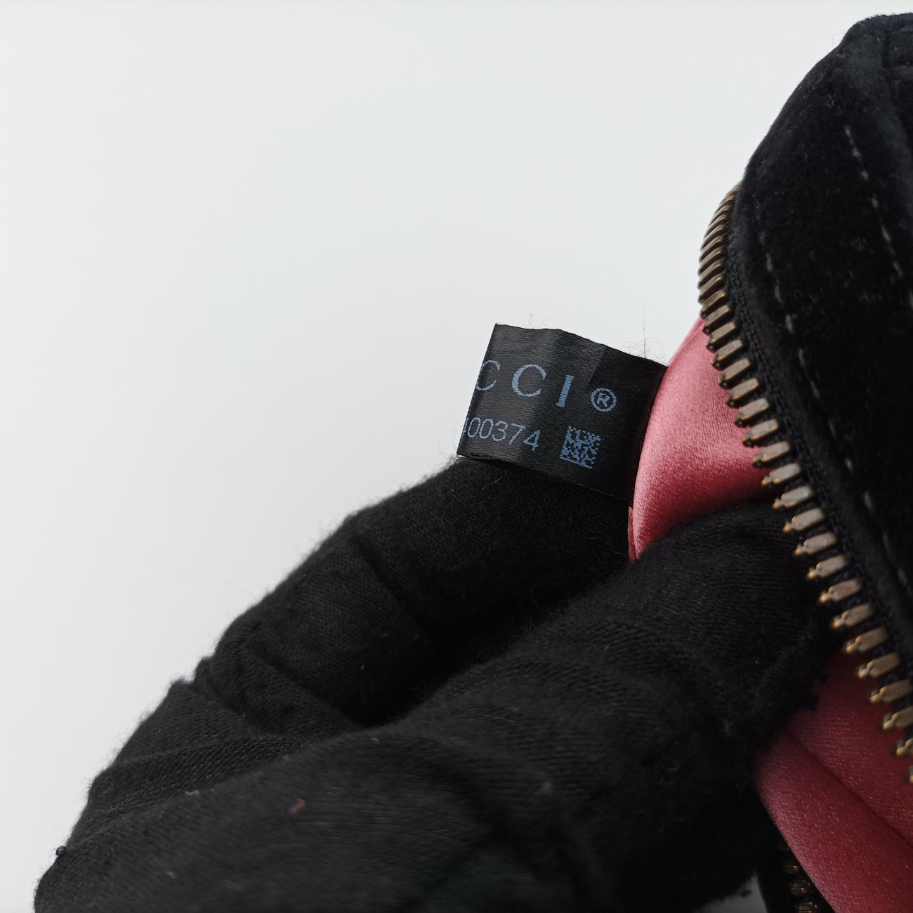 Pre-owned Gucci GG Marmont Black velour 476434 bum bag/waist bag | stylenewstar