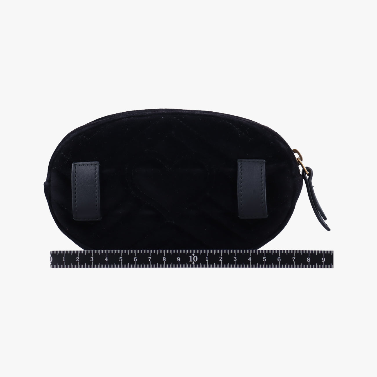 Pre-owned Gucci GG Marmont Black velour 476434 bum bag/waist bag | stylenewstar