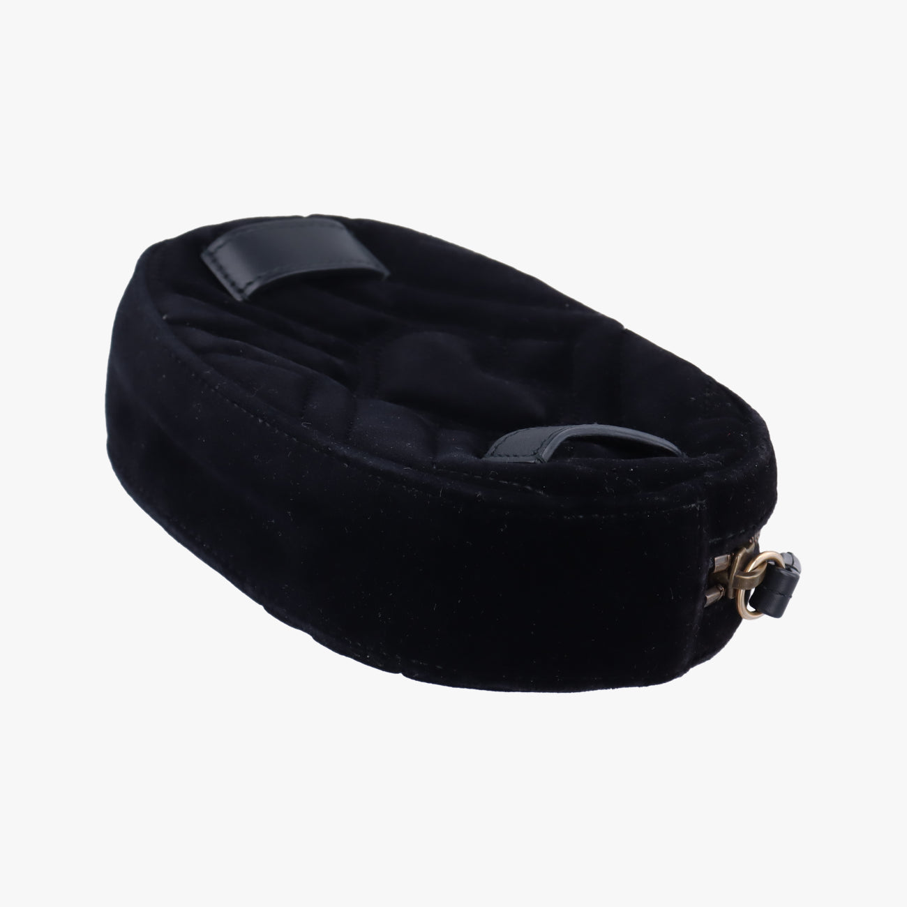 Pre-owned Gucci GG Marmont Black velour 476434 bum bag/waist bag | stylenewstar