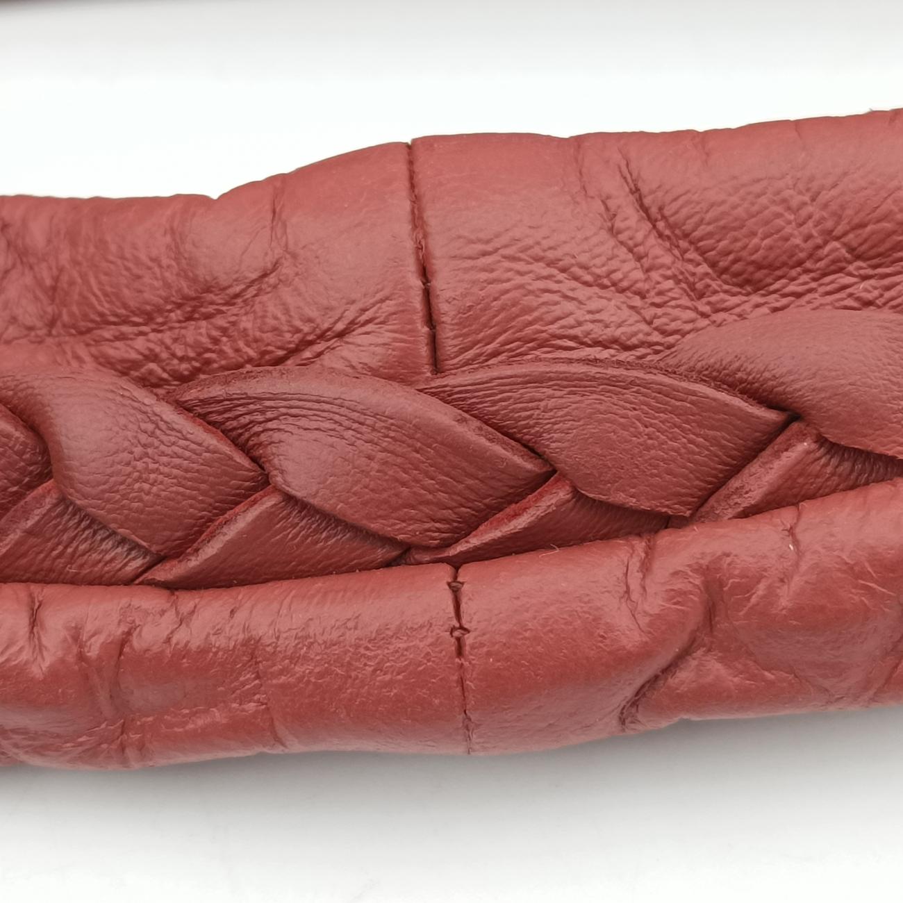 Pre-owned Bottega Veneta Intrecciato Terracotta lambskin  clutchbag | stylenewstar