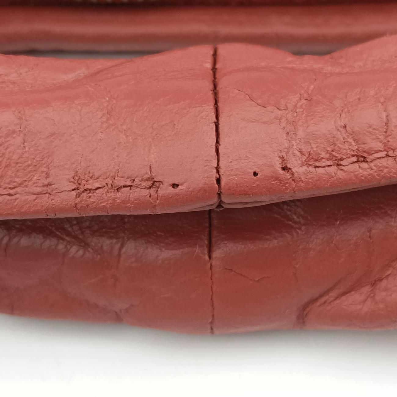 Pre-owned Bottega Veneta Intrecciato Terracotta lambskin  clutchbag | stylenewstar