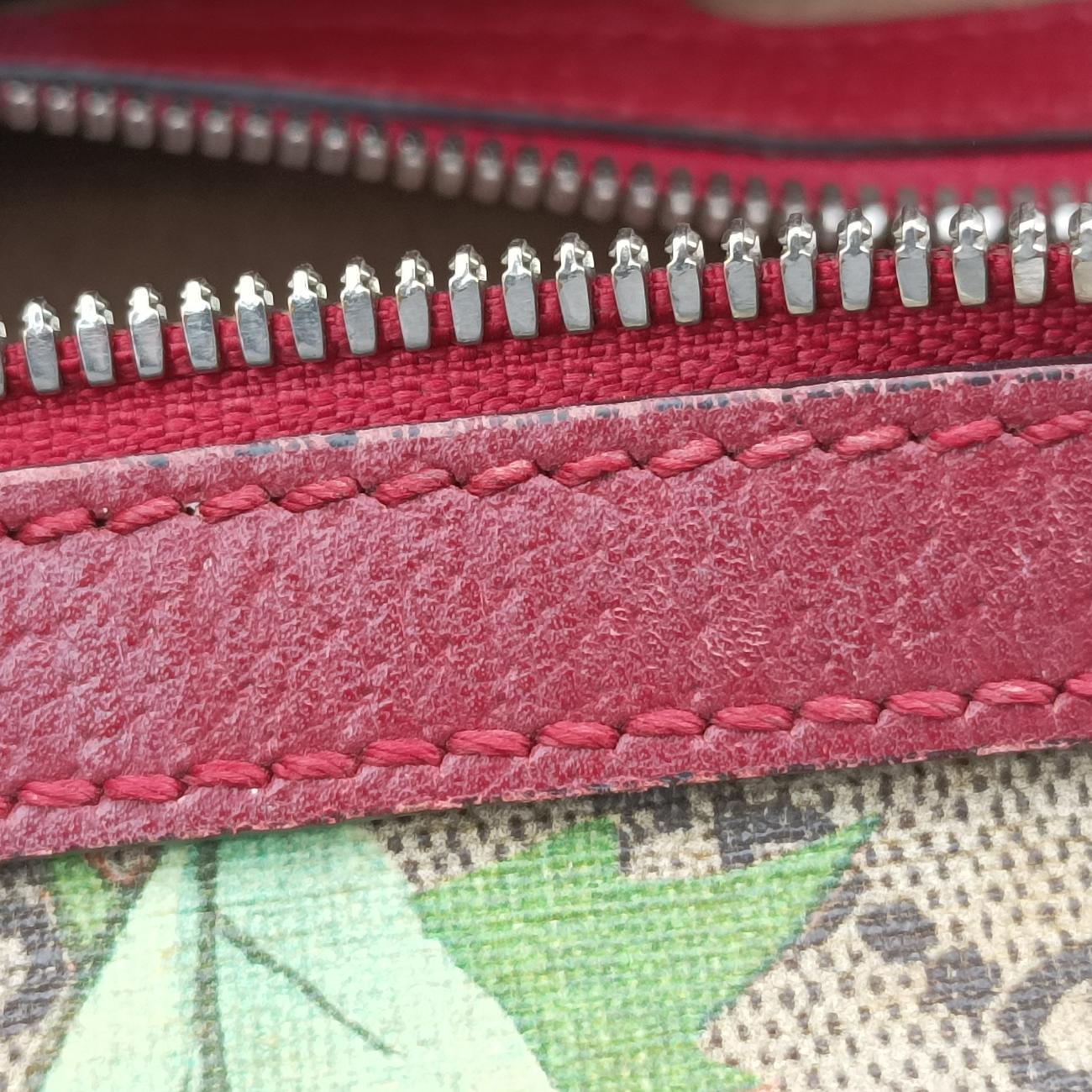 Pre-owned Gucci GG Supreme Tian Beige x red x multicolor PVC coated canvas 427042 backpack/rucksack | stylenewstar