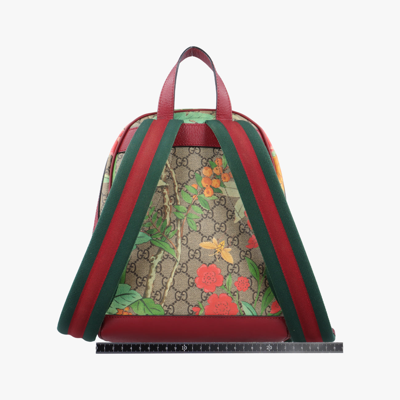 Pre-owned Gucci GG Supreme Tian Beige x red x multicolor PVC coated canvas 427042 backpack/rucksack | stylenewstar