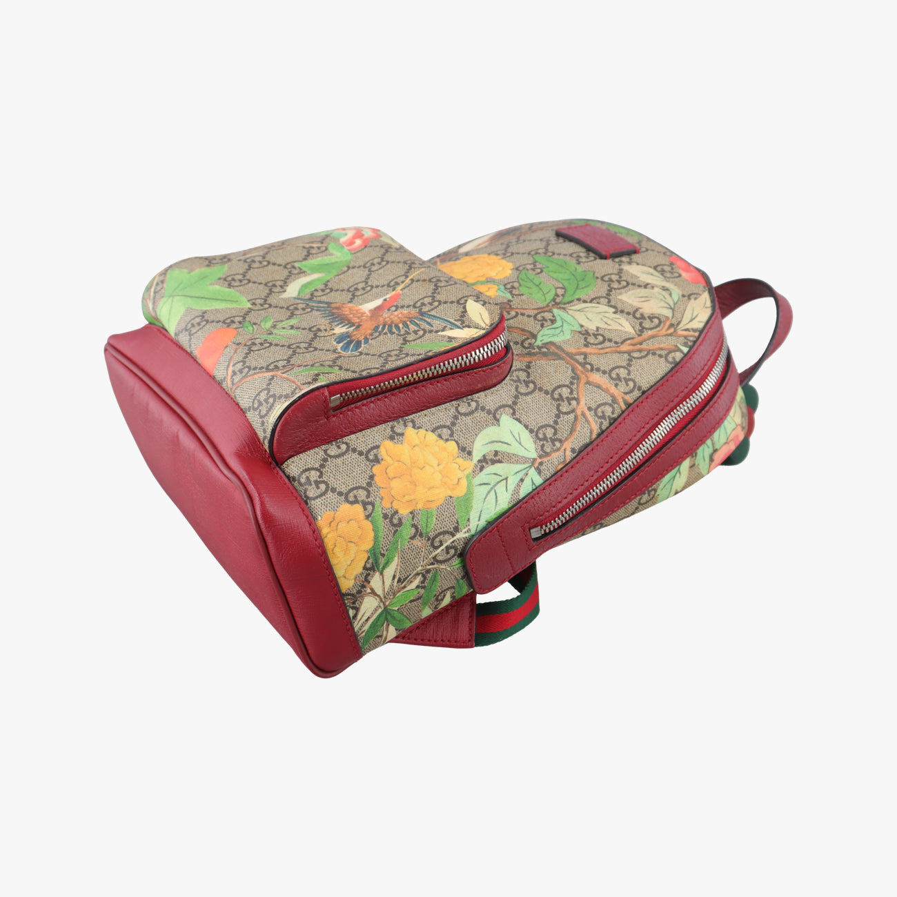 Pre-owned Gucci GG Supreme Tian Beige x red x multicolor PVC coated canvas 427042 backpack/rucksack | stylenewstar