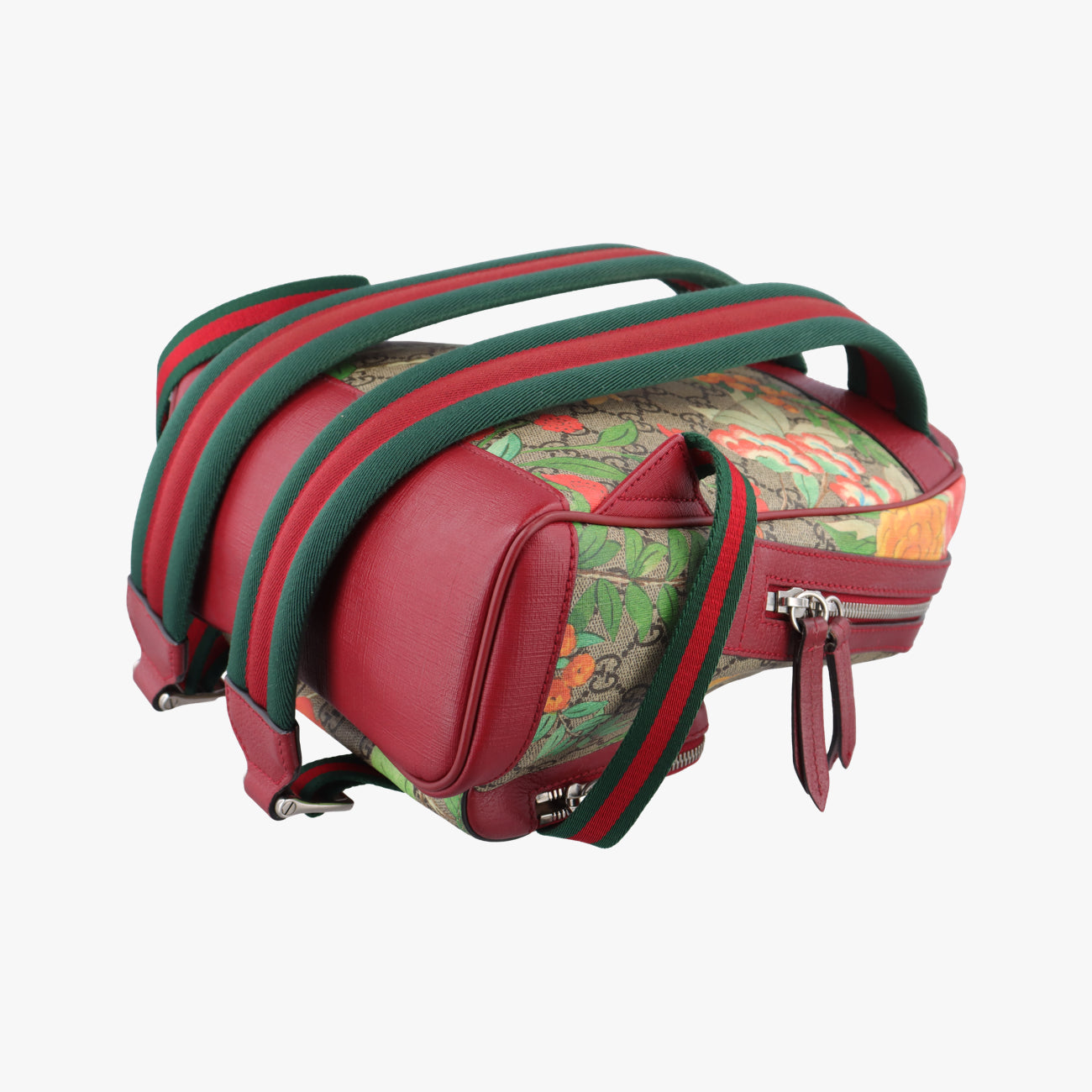 Pre-owned Gucci GG Supreme Tian Beige x red x multicolor PVC coated canvas 427042 backpack/rucksack | stylenewstar
