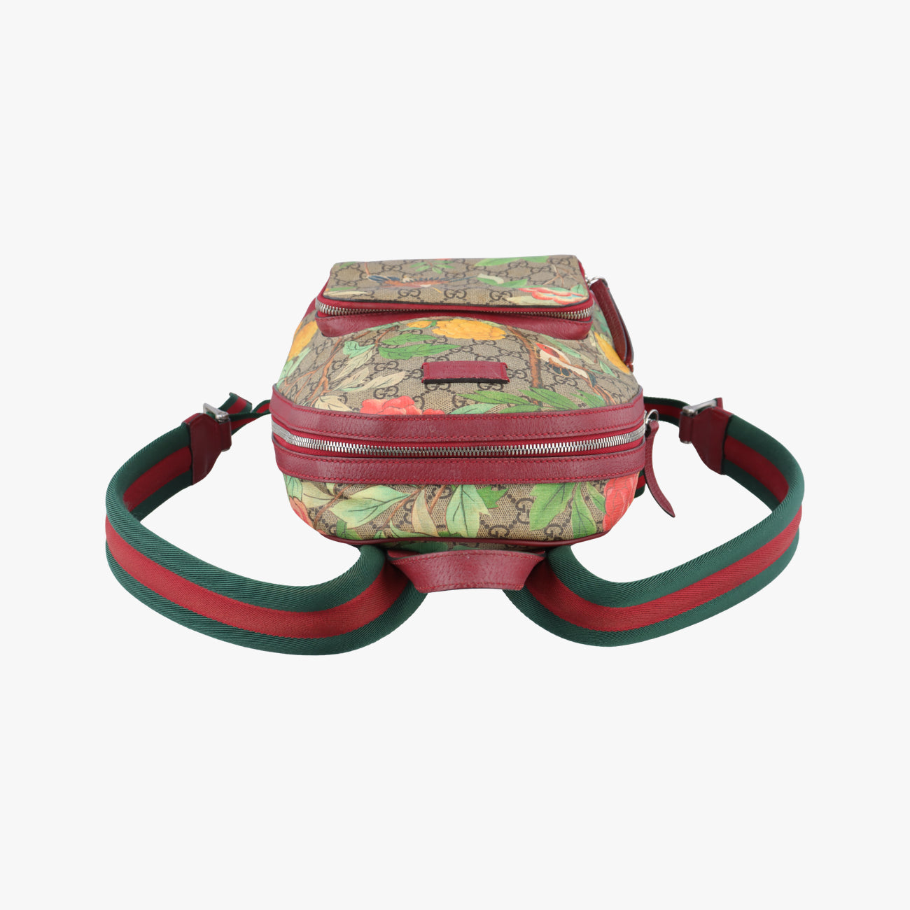 Pre-owned Gucci GG Supreme Tian Beige x red x multicolor PVC coated canvas 427042 backpack/rucksack | stylenewstar