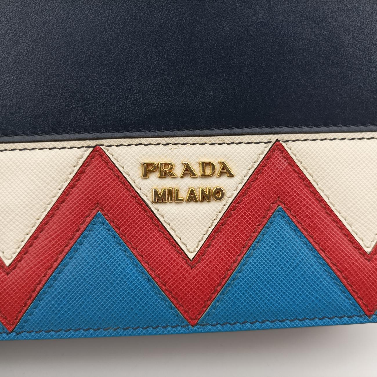 Pre-owned Prada Esplanade black×Multicolour Leather×Vauxhall Cashmere Leather  shoulderbag | stylenewstar