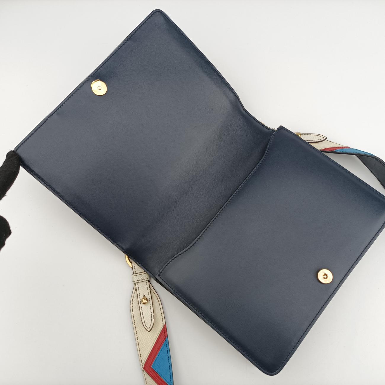 Pre-owned Prada Esplanade black×Multicolour Leather×Vauxhall Cashmere Leather  shoulderbag | stylenewstar