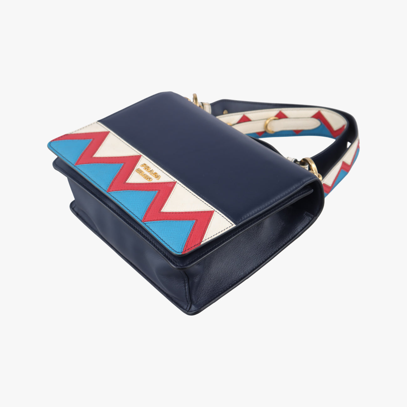 Pre-owned Prada Esplanade black×Multicolour Leather×Vauxhall Cashmere Leather  shoulderbag | stylenewstar