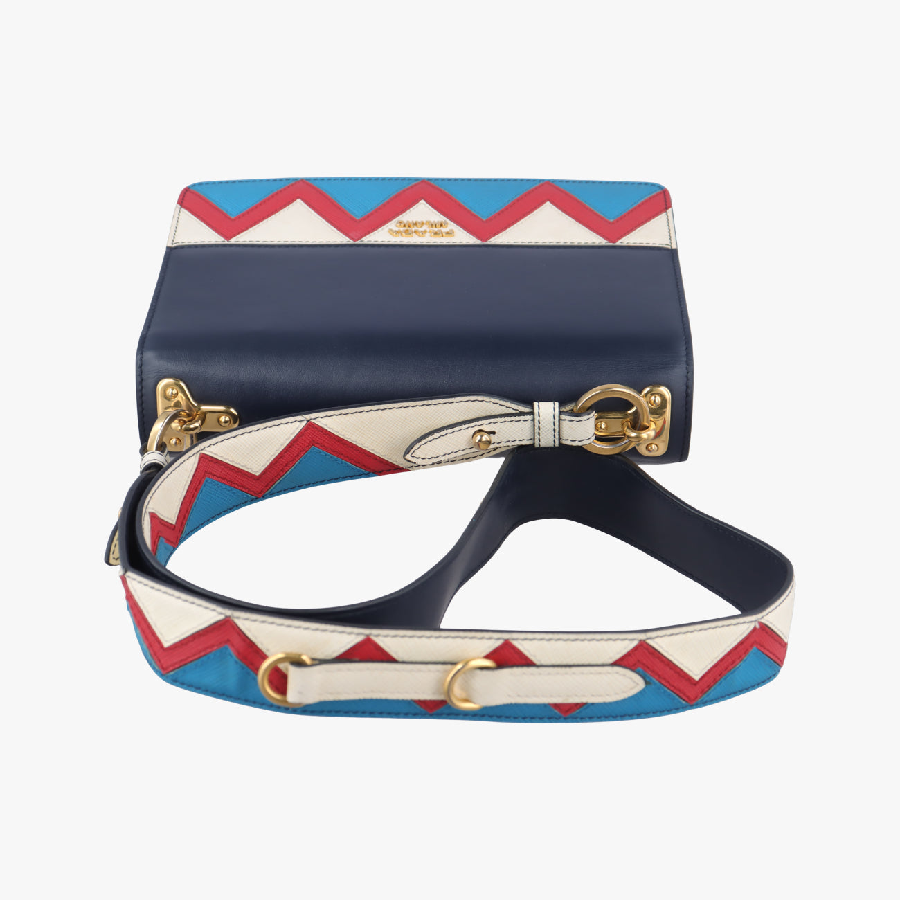 Pre-owned Prada Esplanade black×Multicolour Leather×Vauxhall Cashmere Leather  shoulderbag | stylenewstar