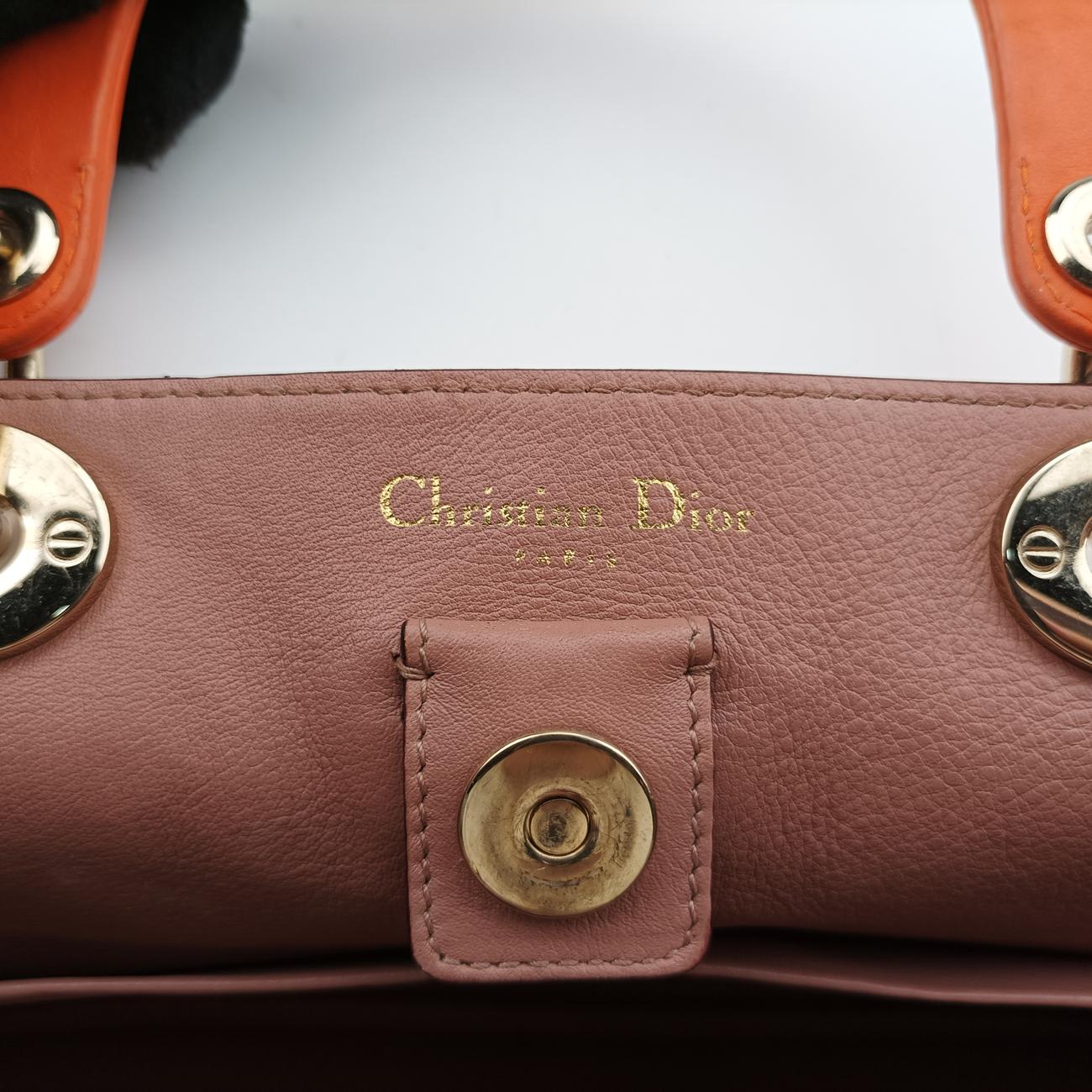 Pre-owned Christian Dior Diorissimo Orange Leather  shoulderbag | stylenewstar