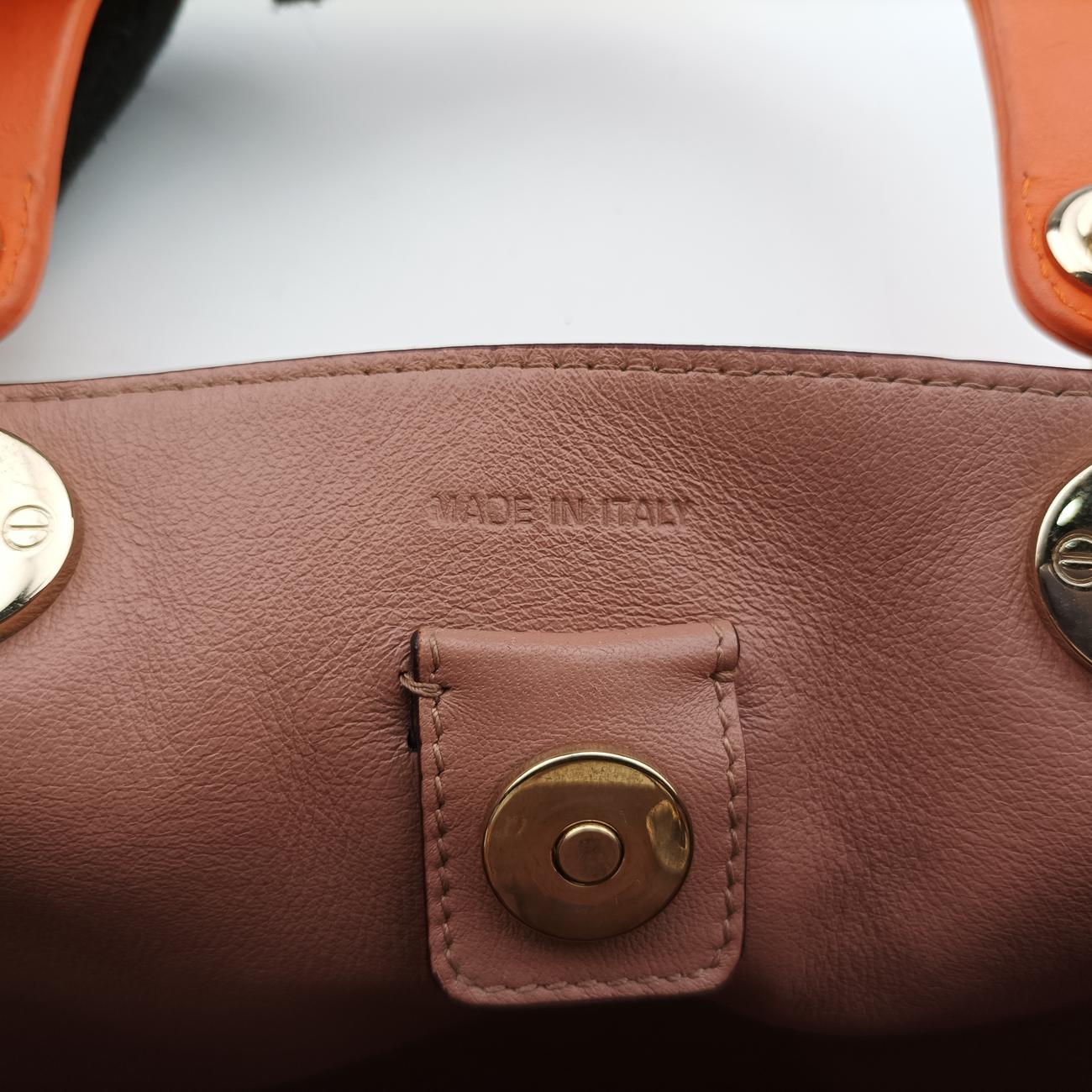 Pre-owned Christian Dior Diorissimo Orange Leather  shoulderbag | stylenewstar