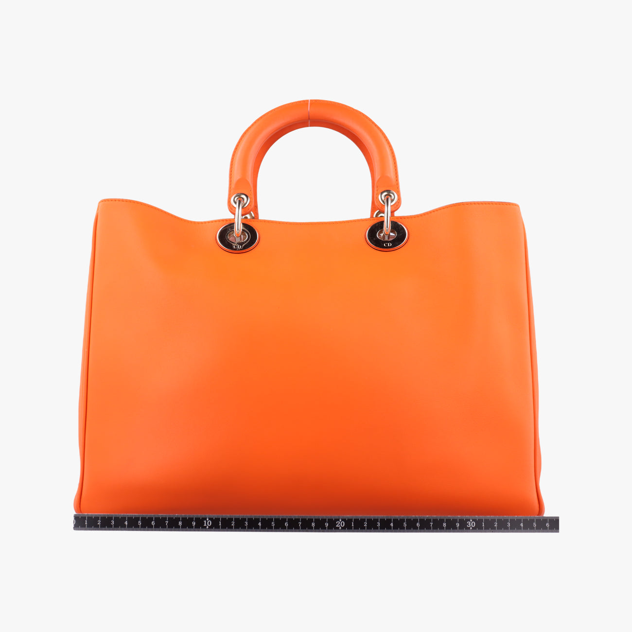 Pre-owned Christian Dior Diorissimo Orange Leather  shoulderbag | stylenewstar