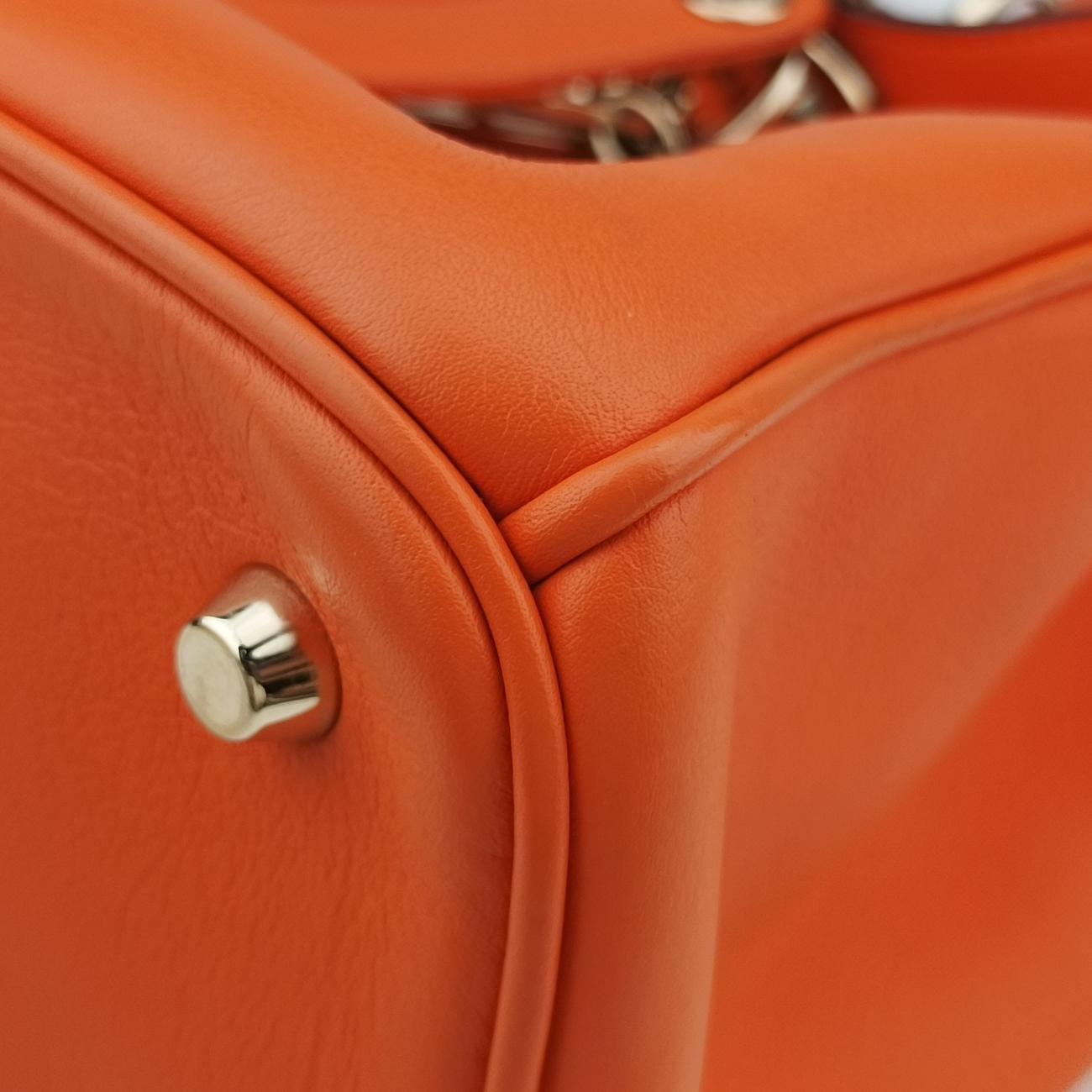 Pre-owned Christian Dior Diorissimo Orange Leather  shoulderbag | stylenewstar