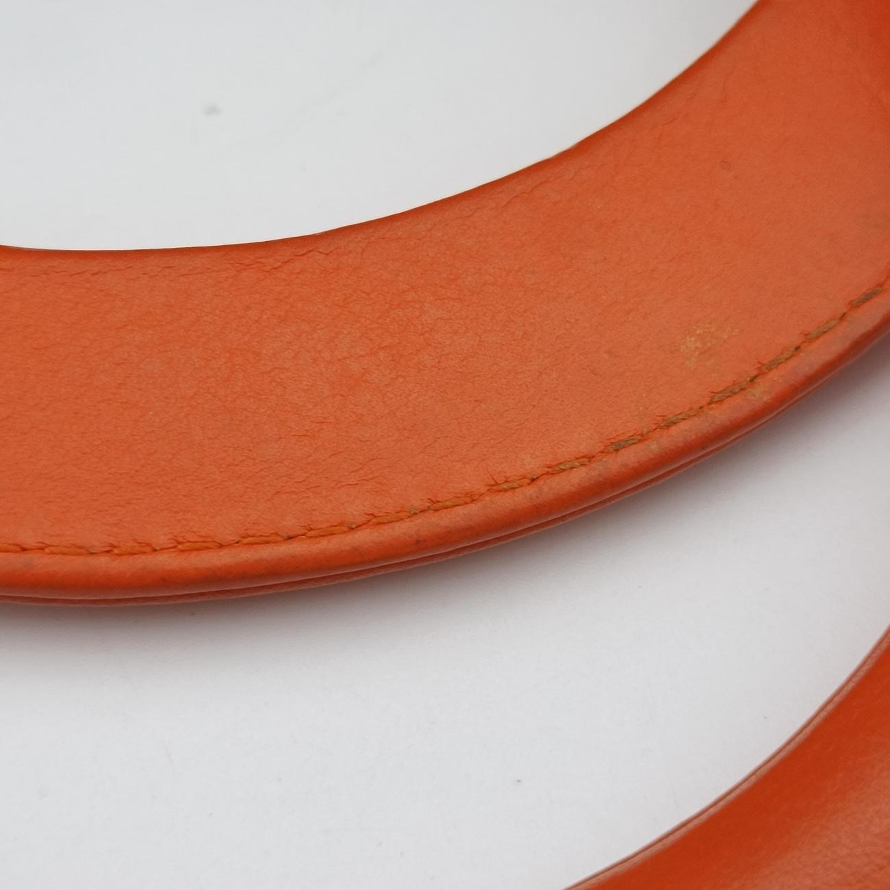 Pre-owned Christian Dior Diorissimo Orange Leather  shoulderbag | stylenewstar