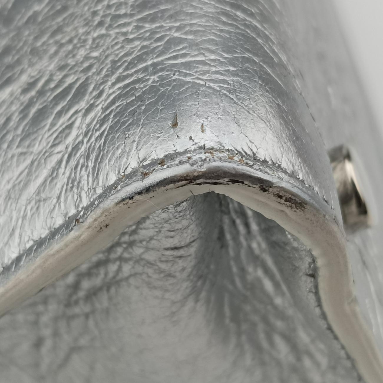 Pre-owned Christian Dior Diorever Squad Flap Silver Leather  shoulderbag | stylenewstar