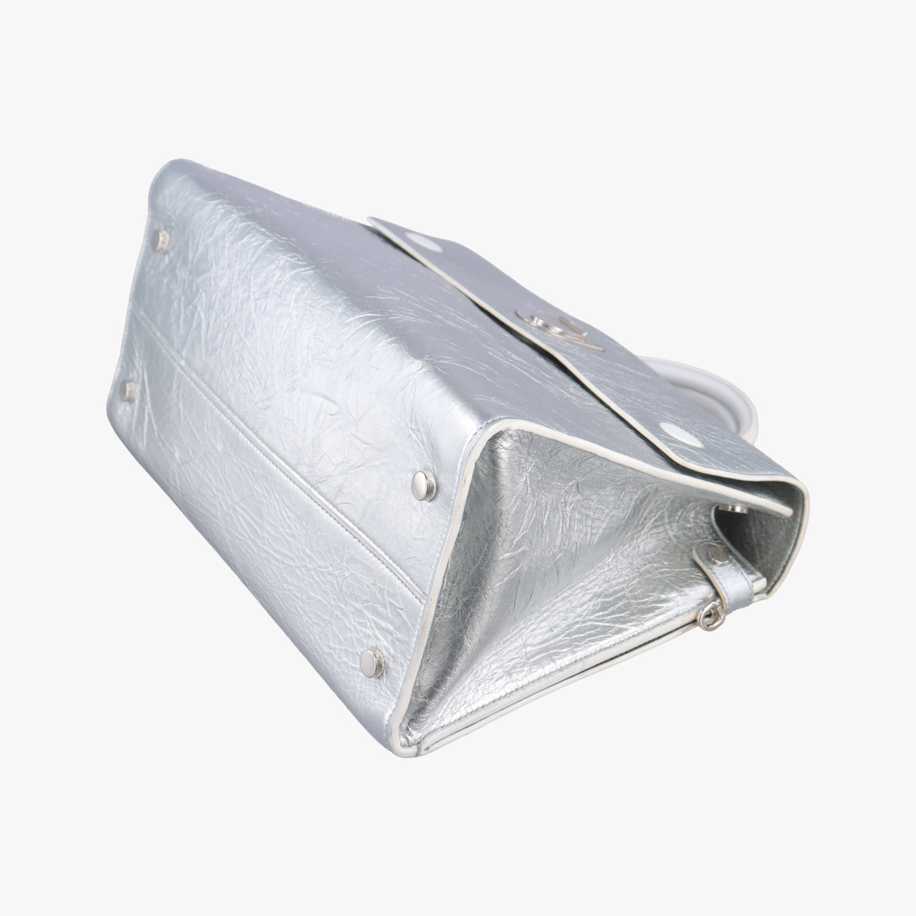 Pre-owned Christian Dior Diorever Squad Flap Silver Leather  shoulderbag | stylenewstar