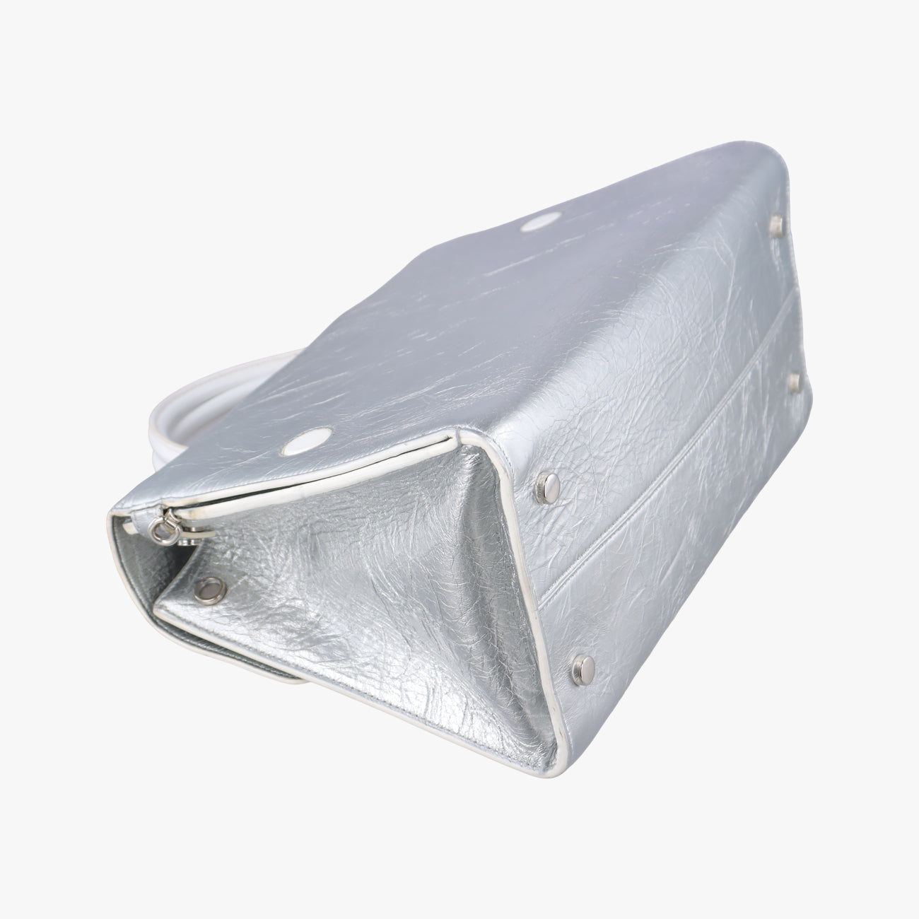 Pre-owned Christian Dior Diorever Squad Flap Silver Leather  shoulderbag | stylenewstar