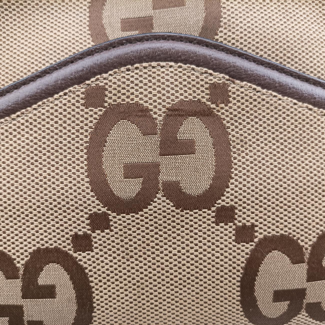 Secondhand Gucci Jumbo GG Messenger Brown×Green×Red canvas x leather 675891 shoulderbag | stylenewstar