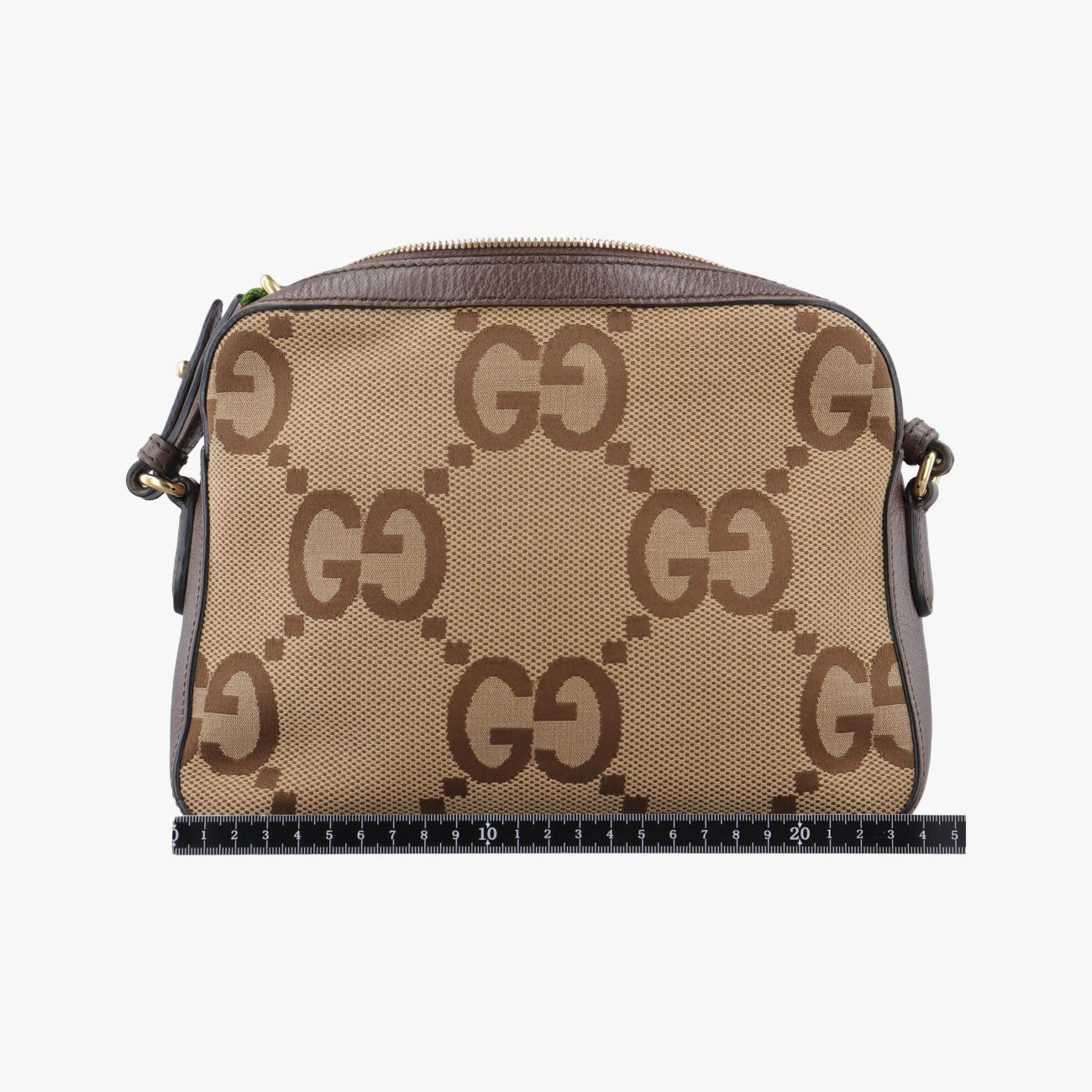 Secondhand Gucci Jumbo GG Messenger Brown×Green×Red canvas x leather 675891 shoulderbag | stylenewstar