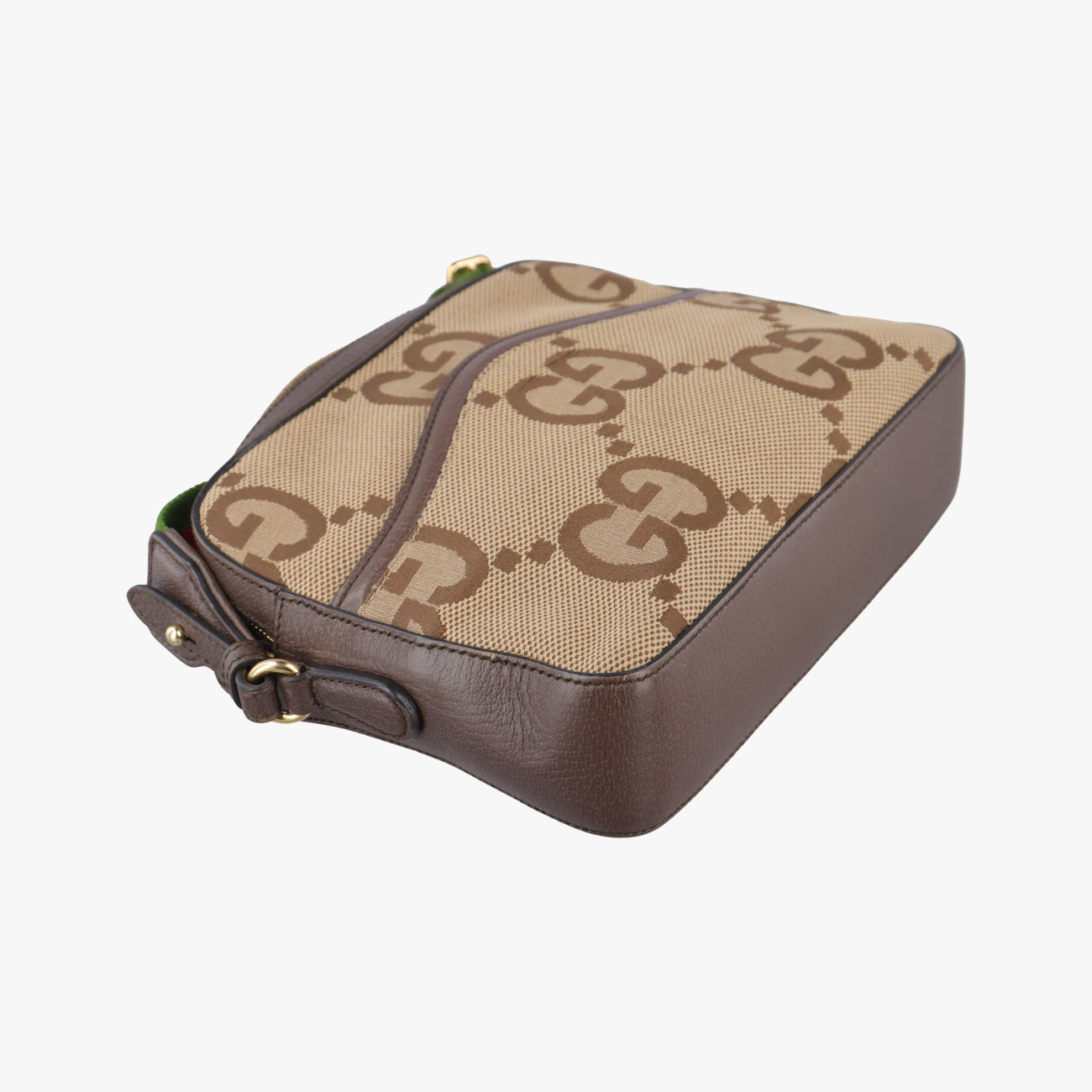 Secondhand Gucci Jumbo GG Messenger Brown×Green×Red canvas x leather 675891 shoulderbag | stylenewstar