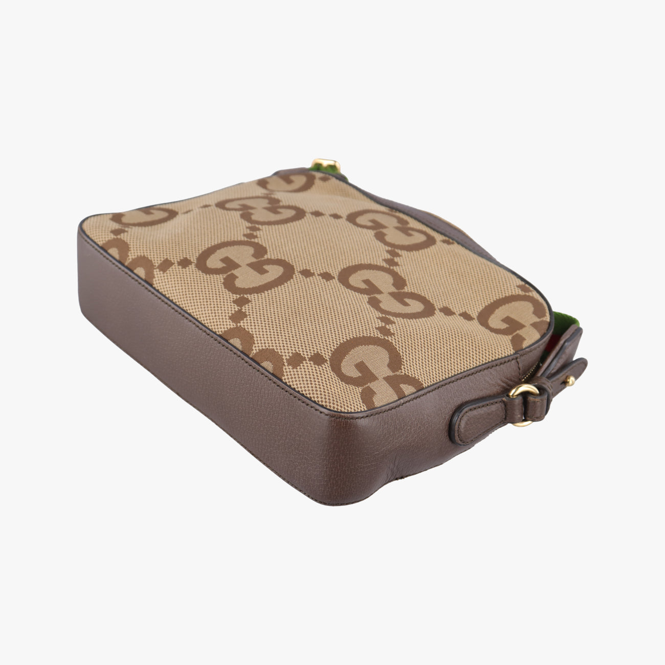 Secondhand Gucci Jumbo GG Messenger Brown×Green×Red canvas x leather 675891 shoulderbag | stylenewstar