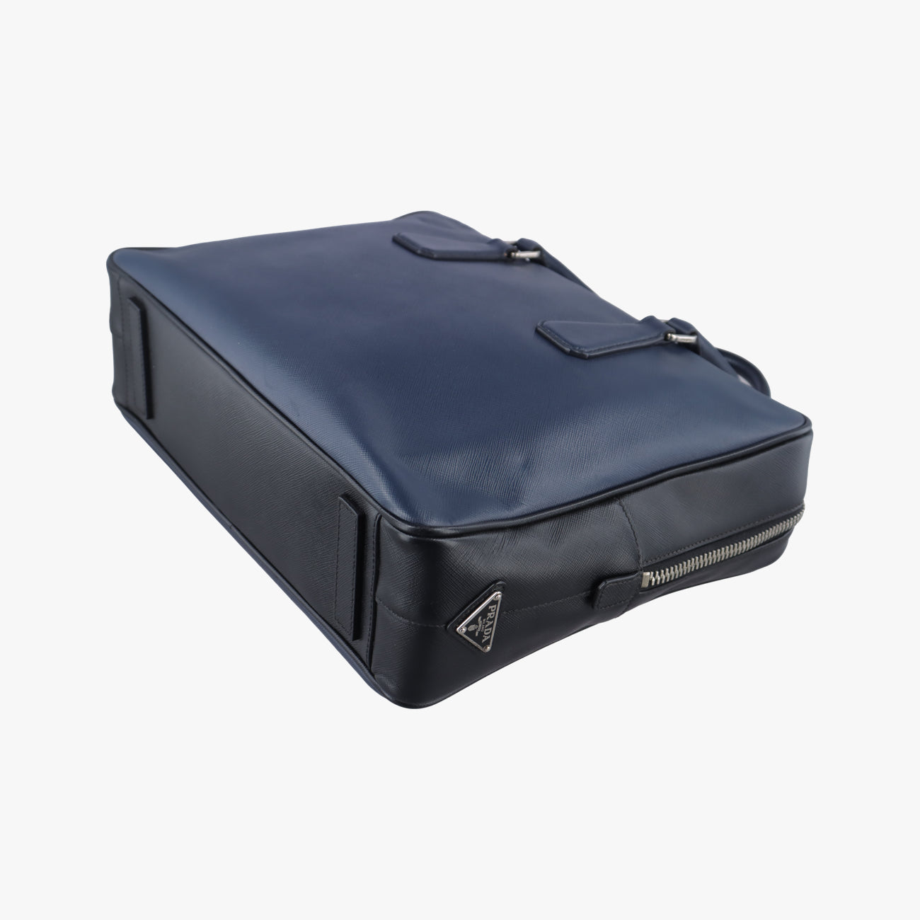 Secondhand Prada briefcase business Navy SAFFIANO Leather 2VE363 handbag | stylenewstar