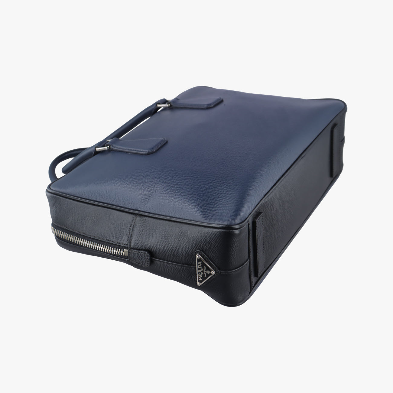 Secondhand Prada briefcase business Navy SAFFIANO Leather 2VE363 handbag | stylenewstar