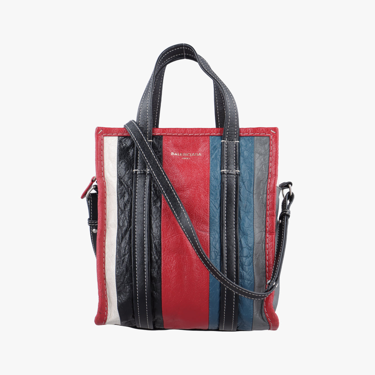 Pre-owned Balenciaga Bazar Shopper Red×Multicolour Lambskin  shoulderbag | stylenewstar