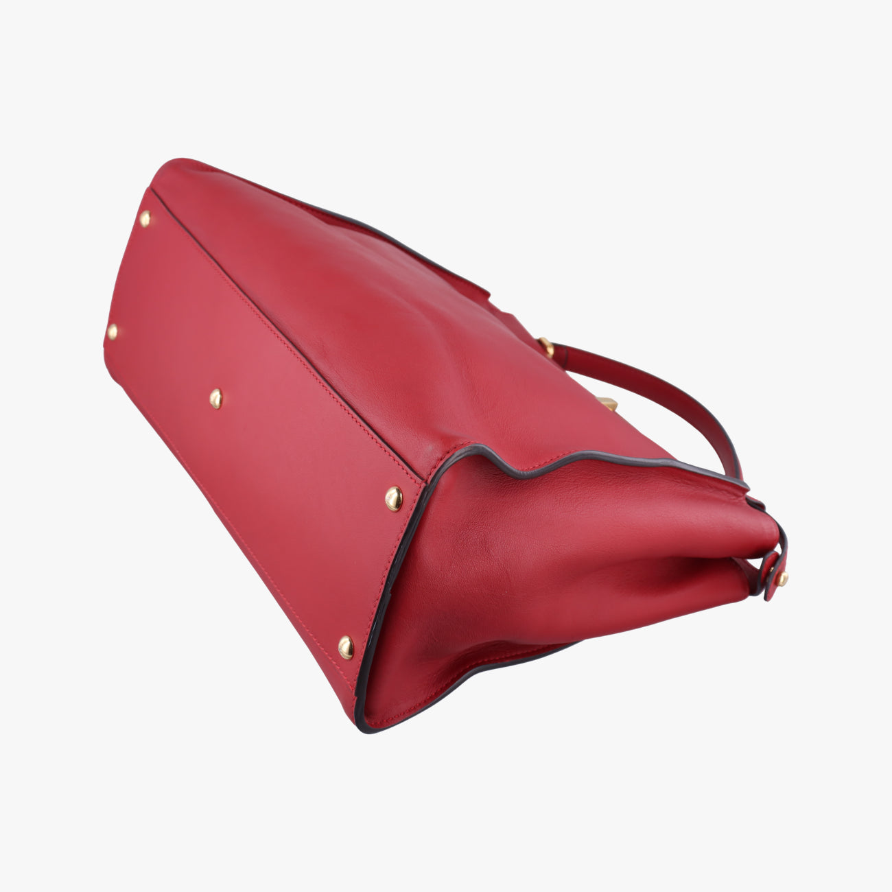 Pre-owned Fendi PEEKABOO Large Red Leather 8BN210 shoulderbag | stylenewstar